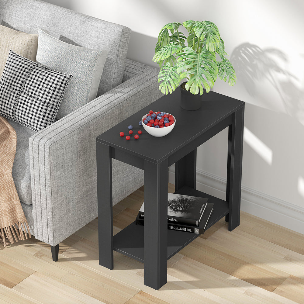 Narrow Sofa Side Table with 2-Tier Open Storage Spaces_2