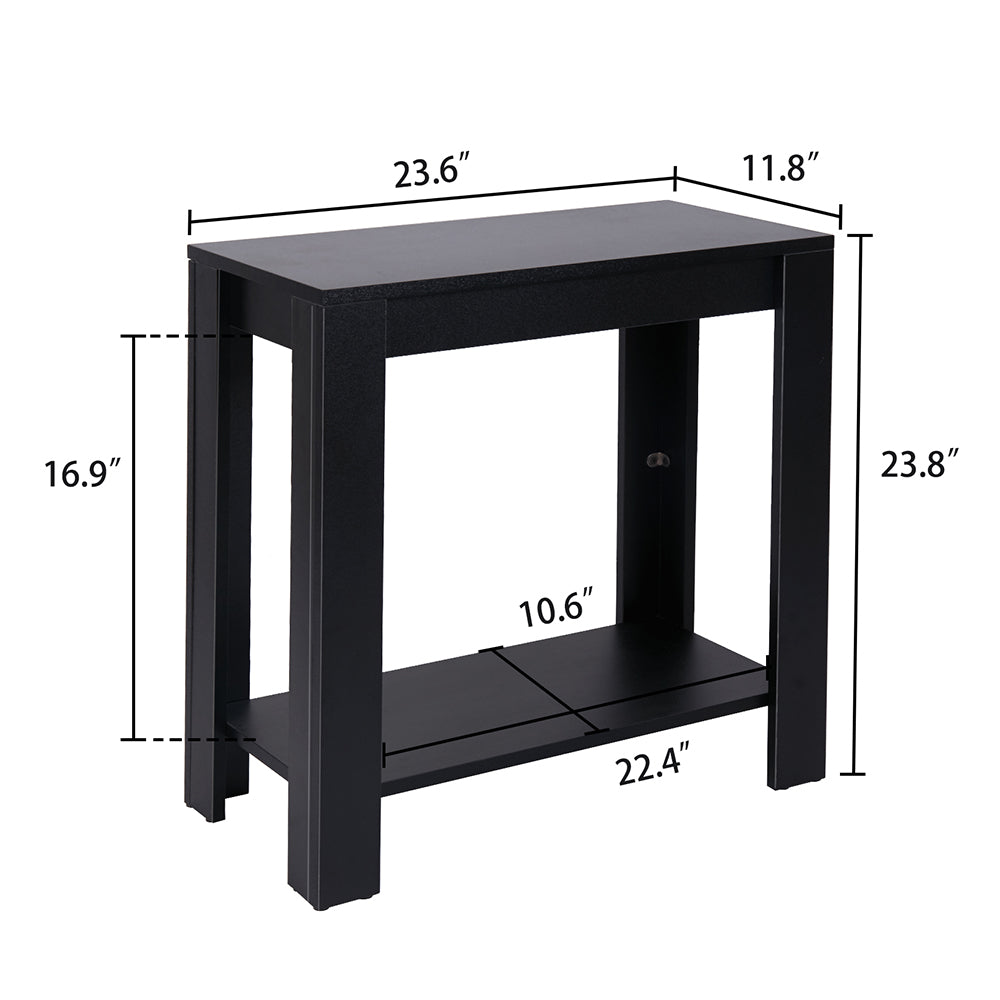 Narrow Sofa Side Table with 2-Tier Open Storage Spaces_7