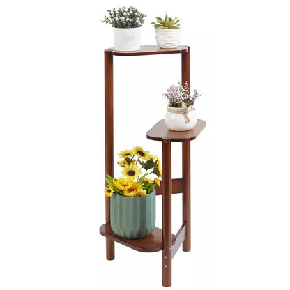 3 Tier Bamboo Corner Plant Stand Simplicity Flower Pot Holder Shelf_5