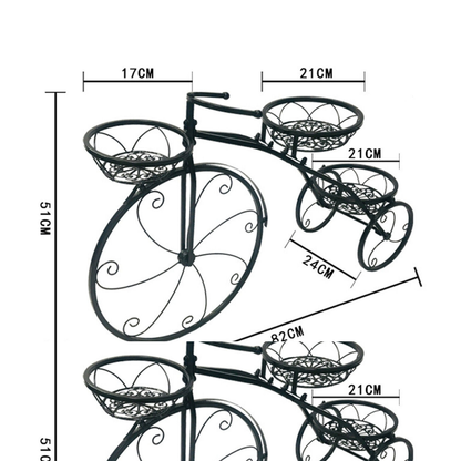 3-Tier Bicycle Plant Stand Wrought Iron Tricycle Planter_7