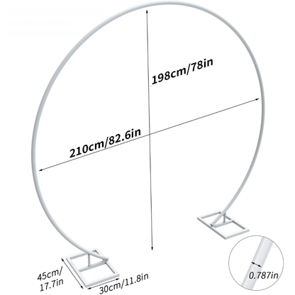 2.1M/2.4M Removable Round Wedding Arch Metal Backdrop Flower Frame_7