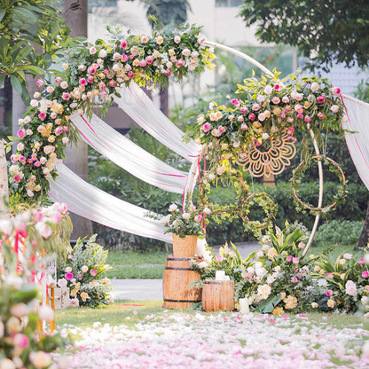 2.1M/2.4M Removable Round Wedding Arch Metal Backdrop Flower Frame_2