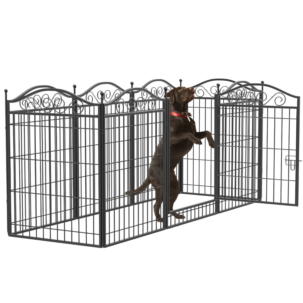 Foldable 8 Panels Pet Fence Heavy Duty Metal Dog Playpen_7