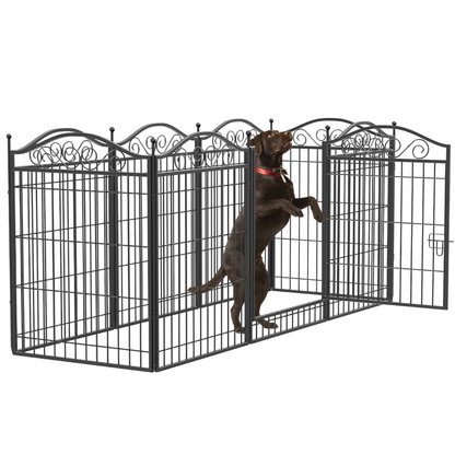 Foldable 8 Panels Pet Fence Heavy Duty Metal Dog Playpen_7