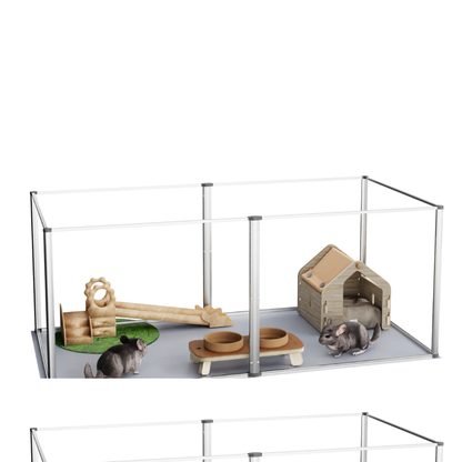 6 Panels Acrylic Pet Dog Playpen Puppy Crate Kennel Fence with Waterproof Pad_5