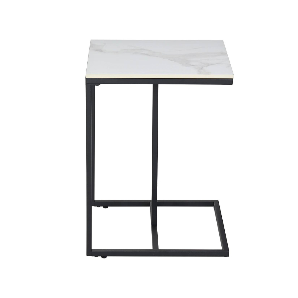 Marble Coffee Table Sofa Side End Table C Shape Bedside Laptop Table_7