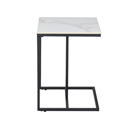 Marble Coffee Table Sofa Side End Table C Shape Bedside Laptop Table_7