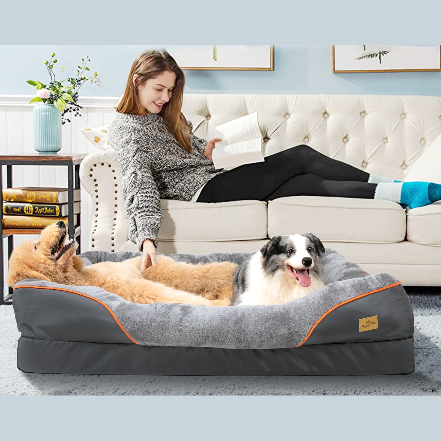 Jumbo Orthopedic Dog Bed Elevated Cushion Warm Waterproof Mattress_0