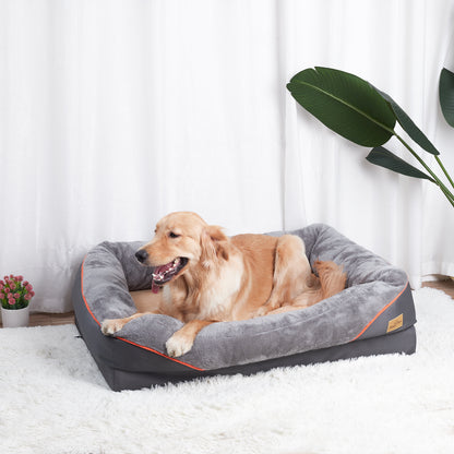 Jumbo Orthopedic Dog Bed Elevated Cushion Warm Waterproof Mattress_4