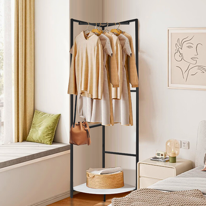 Corner Garment Rack Clothes Rail Wall Hanging Shelf_1