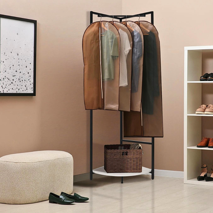 Corner Garment Rack Clothes Rail Wall Hanging Shelf_3