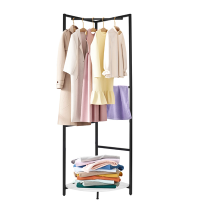 Corner Garment Rack Clothes Rail Wall Hanging Shelf_5