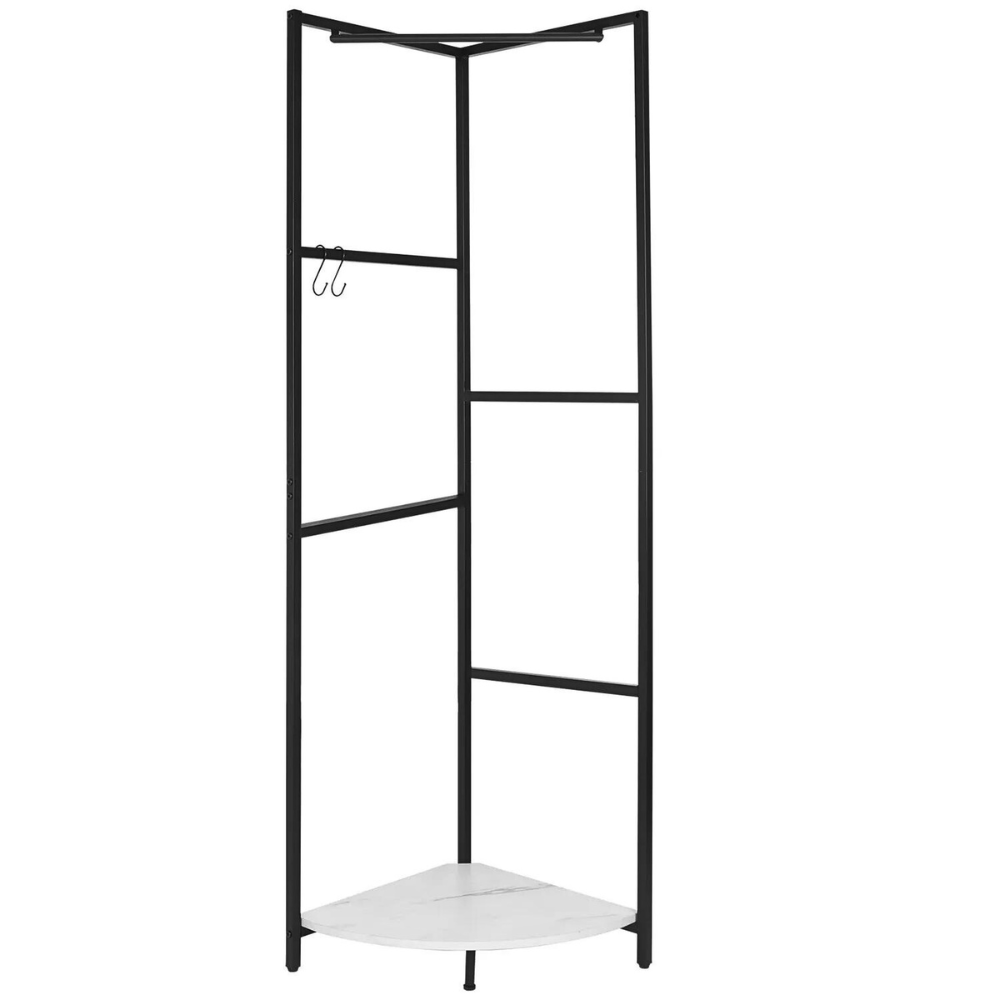 Corner Garment Rack Clothes Rail Wall Hanging Shelf_7