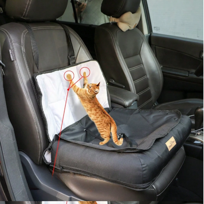 Car Seat Bed Waterproof Pet Cushion Mat with Removable Cover and Safety Belt_2