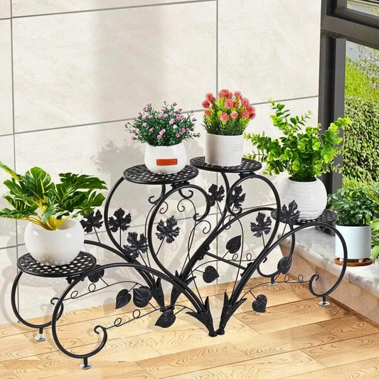 2 PCS Heart-shape Metal Plant Stand Flower Pot_0