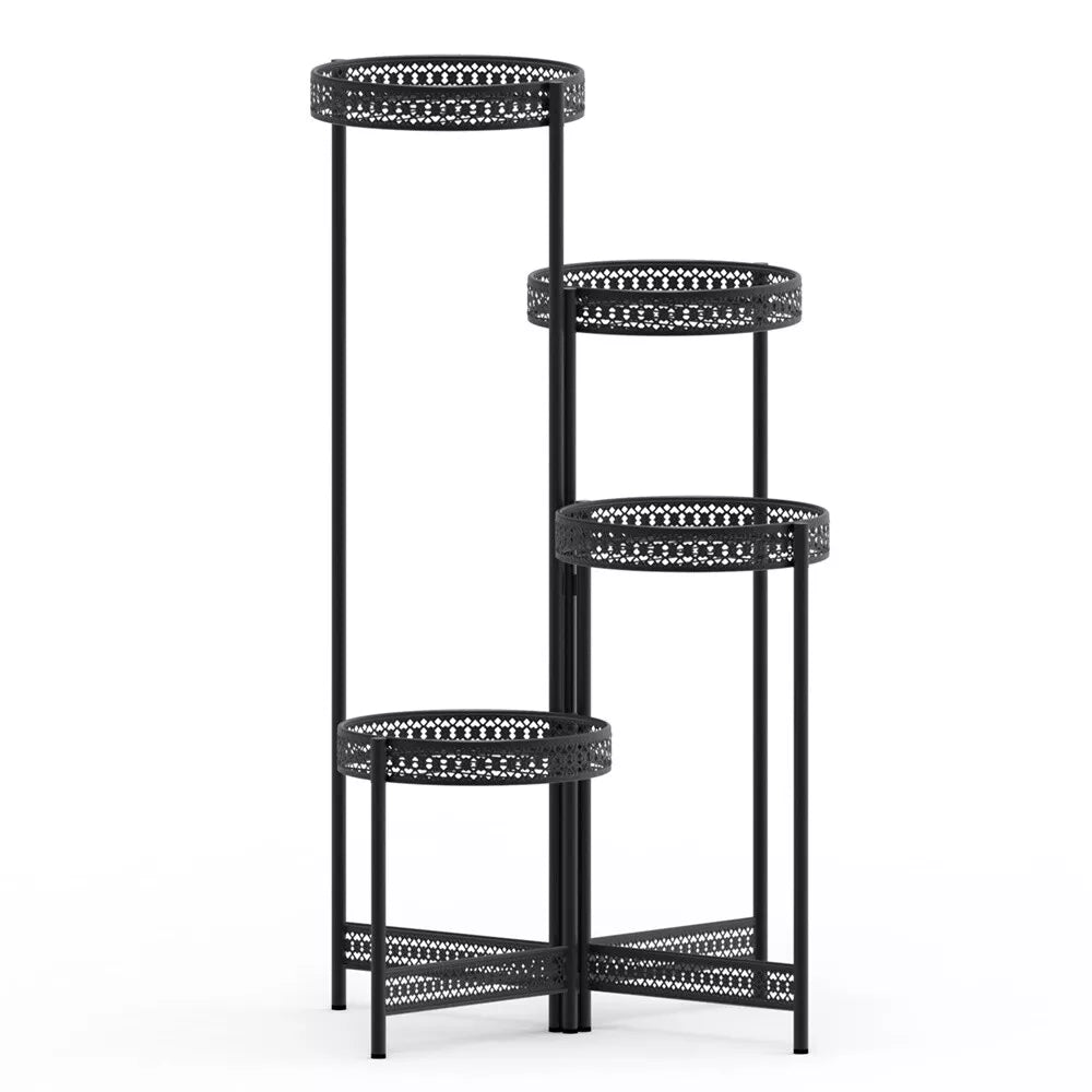 4 Tier Metal Flower Pot Rack Corner Shelving Storage Shelf_9