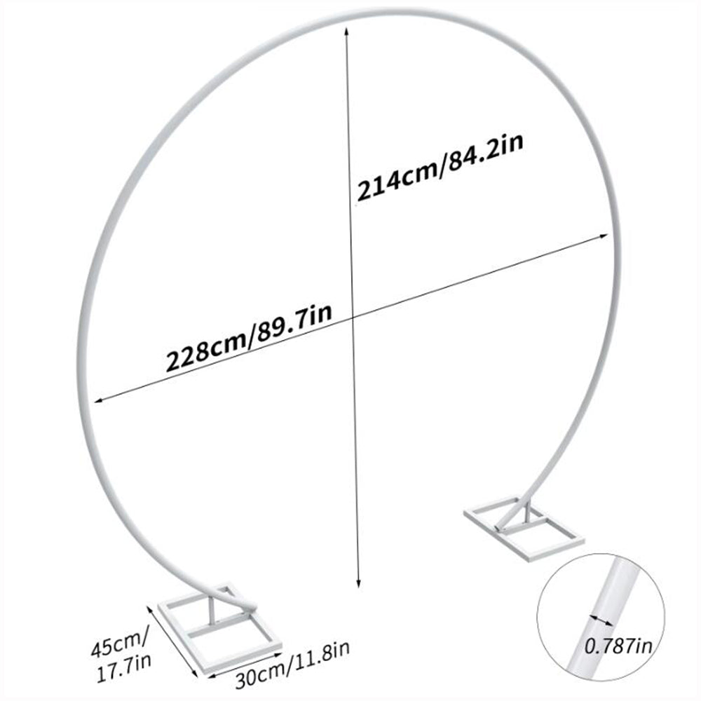 2.1M/2.4M Removable Round Wedding Arch Metal Backdrop Flower Frame_8