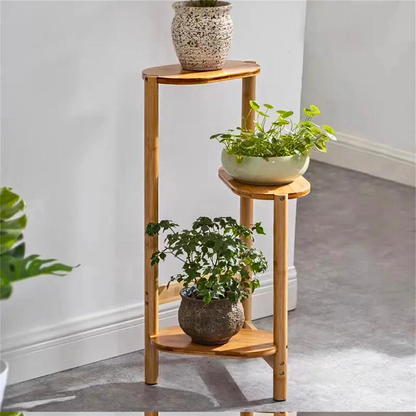 3 Tier Bamboo Tall Corner Plant Rack Planter Stand Flower Pot Holder_3