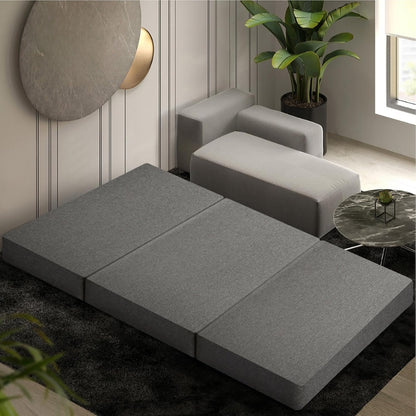 Folding Mattress Bamboo Fabric Foldable Foam Sofa Lounge_0