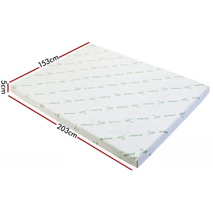 Memory Foam Mattress Topper 7-Zone Gel BAMBOO COVER 5cm_6