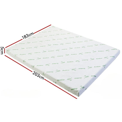 Memory Foam Mattress Topper 7-Zone Gel BAMBOO COVER 5cm_8