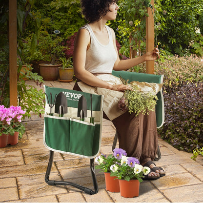 Garden Kneeler and Seat Foldable Garden Stool Kneeling Bench for Gardening with Tool Bag_0