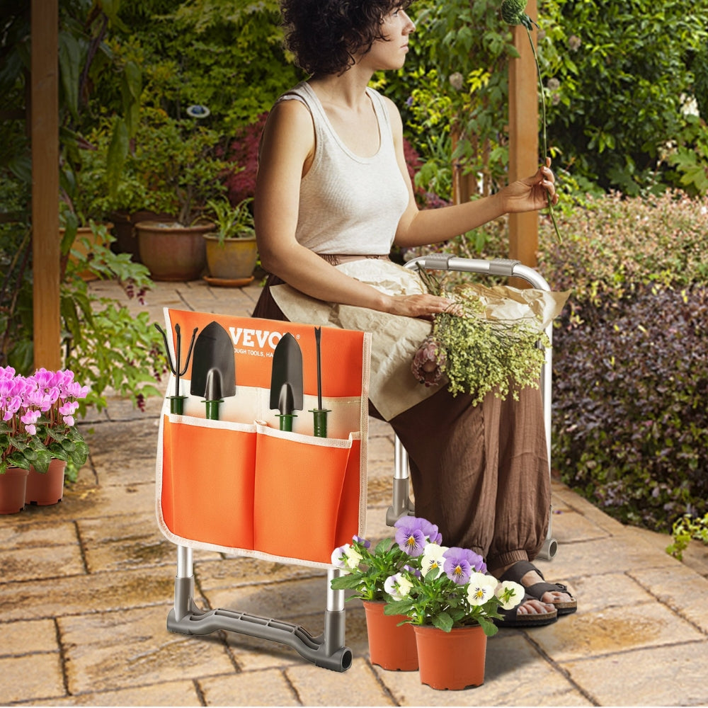 Garden Kneeler and Seat Foldable Garden Stool Kneeling Bench for Gardening with Tool Bag_1