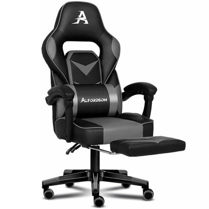 Gaming Chair Office Seat Generous Padding Footrest_3