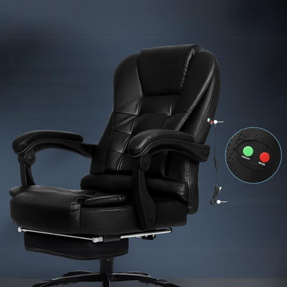 Massage Office Chair Executive Gaming Racing Seat PU Leather Footrest_2