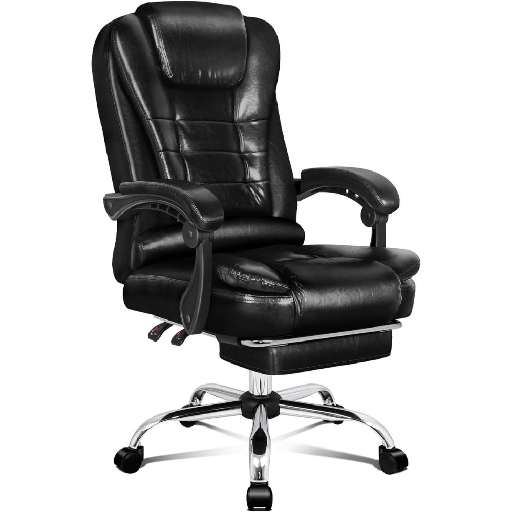 Massage Office Chair Executive Gaming Racing Seat PU Leather Footrest_4