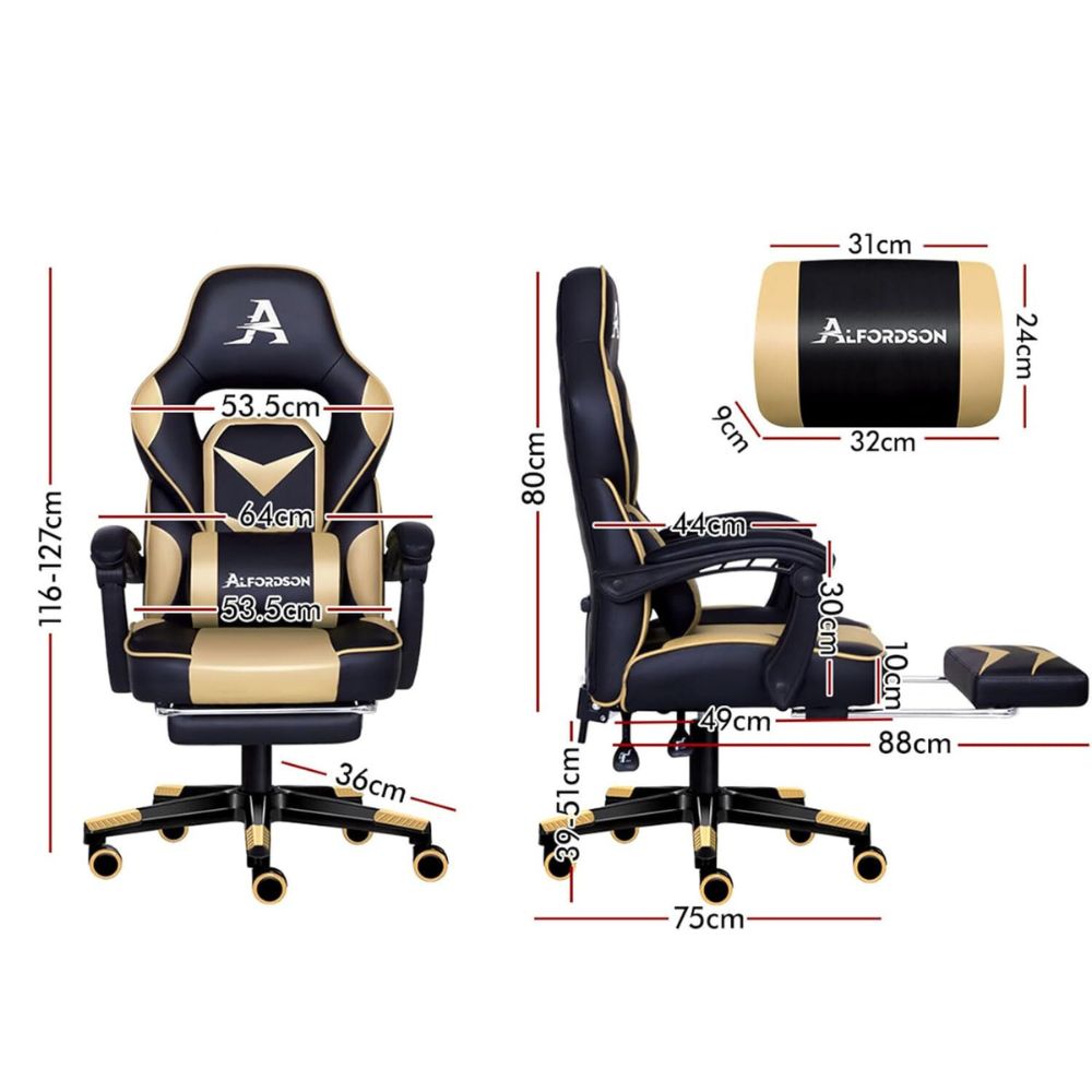 Executive Gaming Chair with Thick Padding and Footrest_5