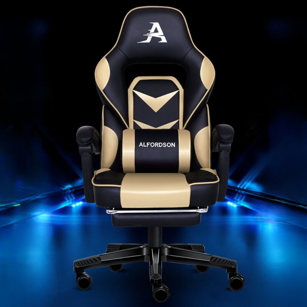 Executive Gaming Chair with Thick Padding and Footrest_1