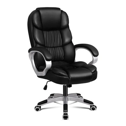 Premium Black PU Leather Office Chair_2