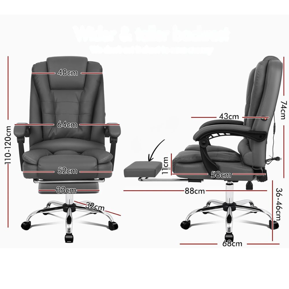 Massage Office Chair Dual Point Therapy with 5 Modes & Footrest_8