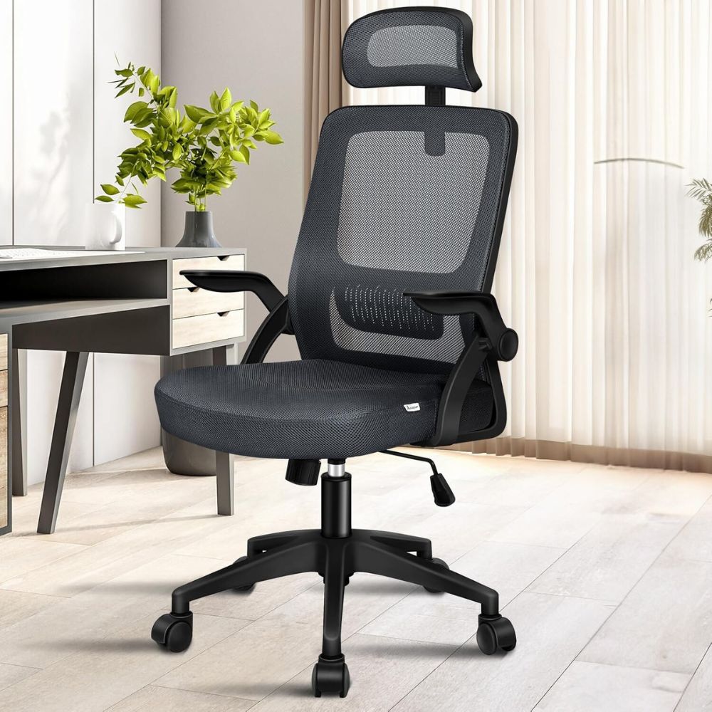 Adjustable Mesh Office Chair with Head and Arm Support_1