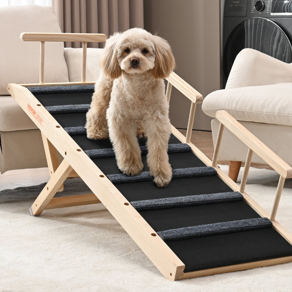 Adjustable Wooden Dog Ramp for Small and Senior Dog_2