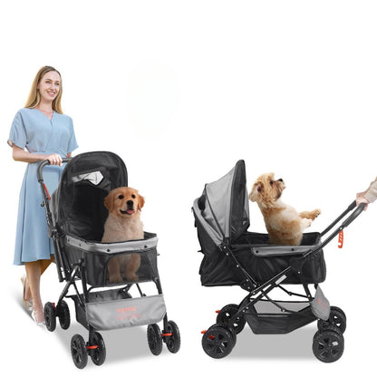 4-Wheel Pet Stroller for Dogs and Cats Perfect for Travel Exercise and Everyday Use_1