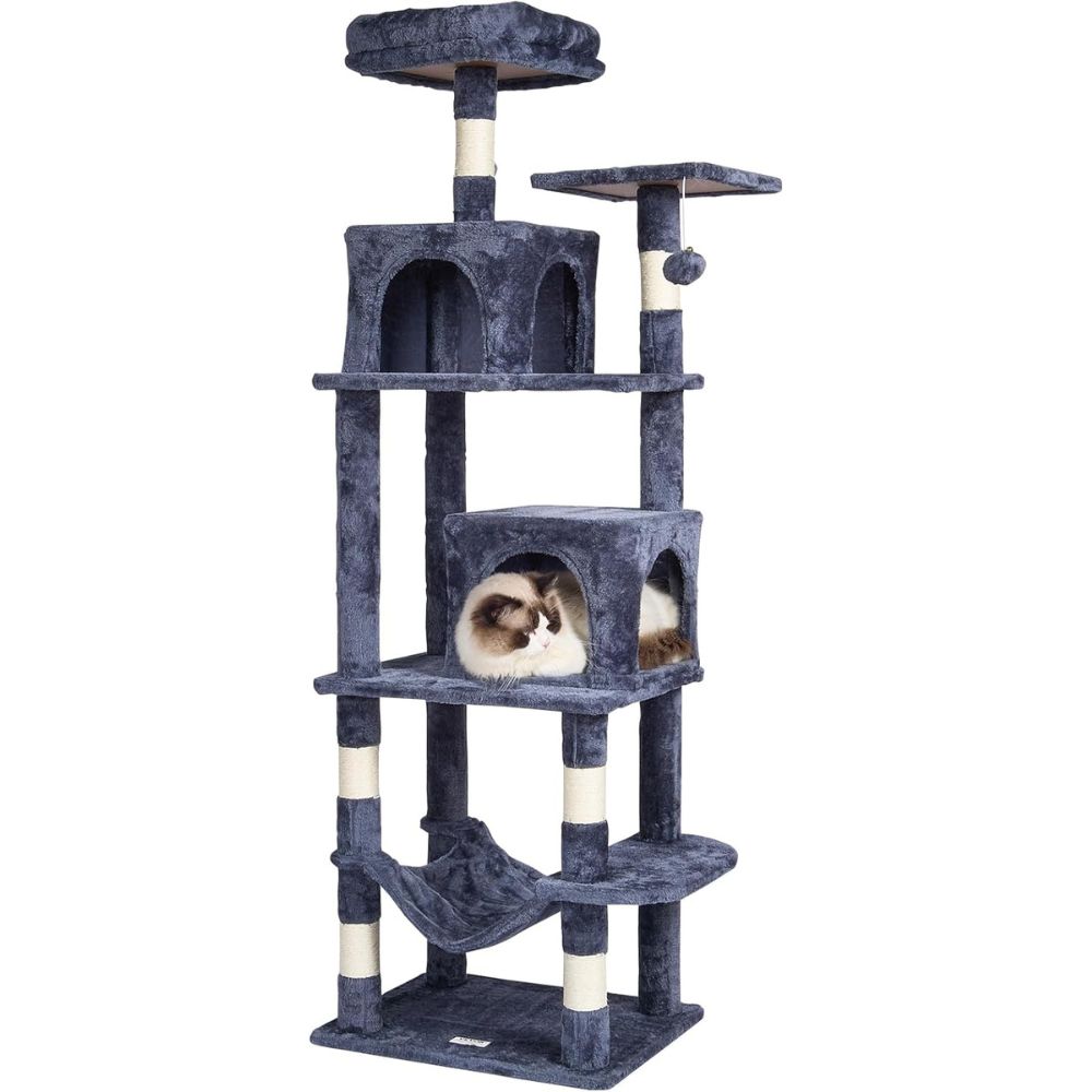 Cat Tower with 2 Cat Condos Sisal Scratching Post_4