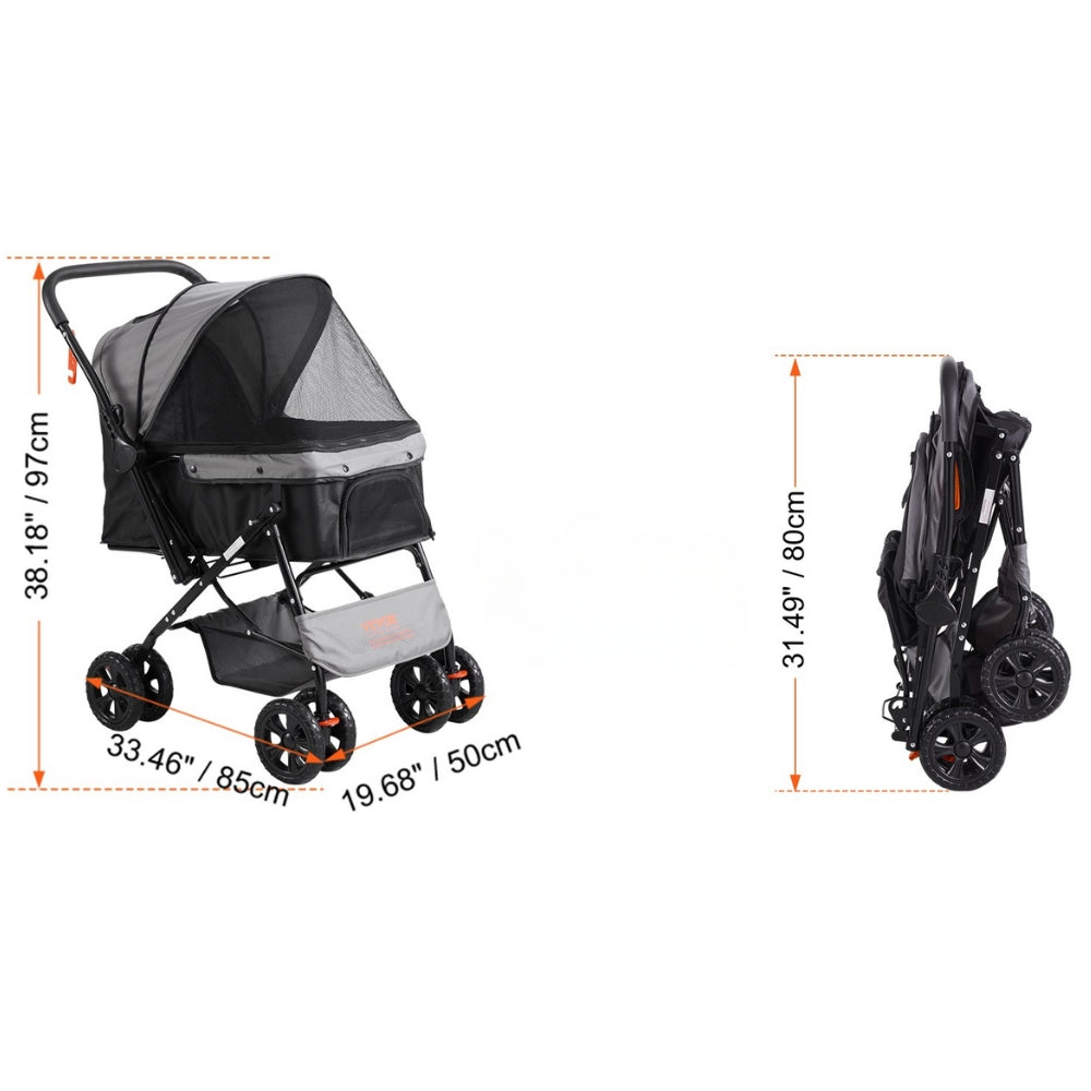 4-Wheel Pet Stroller for Dogs and Cats Perfect for Travel Exercise and Everyday Use_7