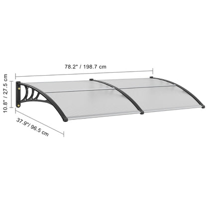 Window Door Awning Canopy UPF 50+ Polycarbonate Front Door Overhang for Sun Protection_10