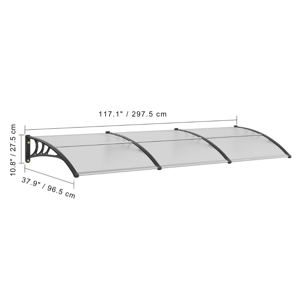 Window Door Awning Canopy UPF 50+ Polycarbonate Front Door Overhang for Sun Protection_11