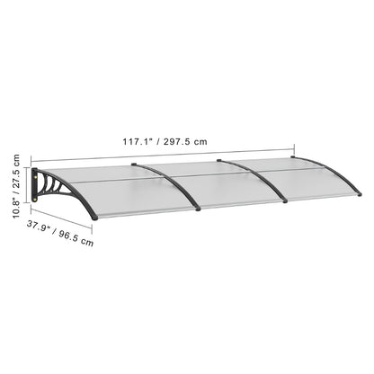 Window Door Awning Canopy UPF 50+ Polycarbonate Front Door Overhang for Sun Protection_11