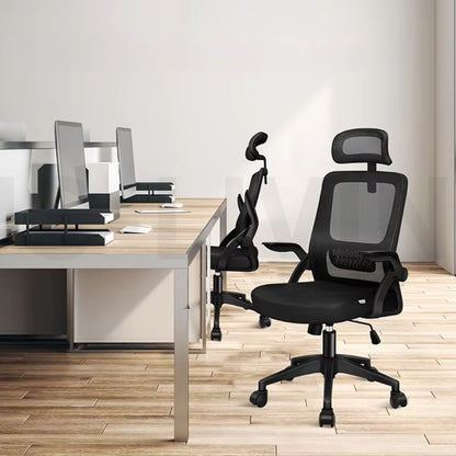 Adjustable Mesh Office Chair with Head and Arm Support_2