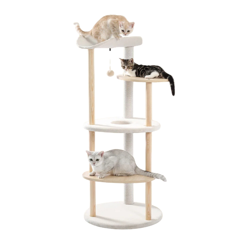 Cat Tree House Plush Condo Scratching Posts for Cat Kitten Climbing Tree Toy Activity_3