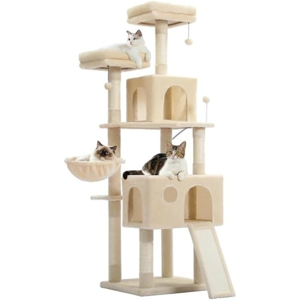 Cat Tree House Plush Condo Scratching Posts for Cat Kitten Climbing Tree Toy Activity_4