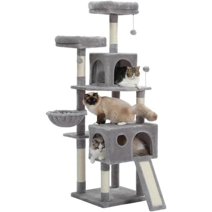 Cat Tree House Plush Condo Scratching Posts for Cat Kitten Climbing Tree Toy Activity_5