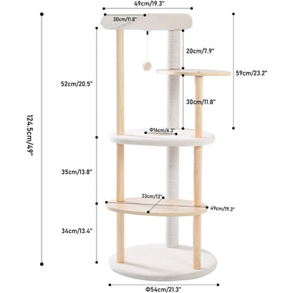 Cat Tree House Plush Condo Scratching Posts for Cat Kitten Climbing Tree Toy Activity_6