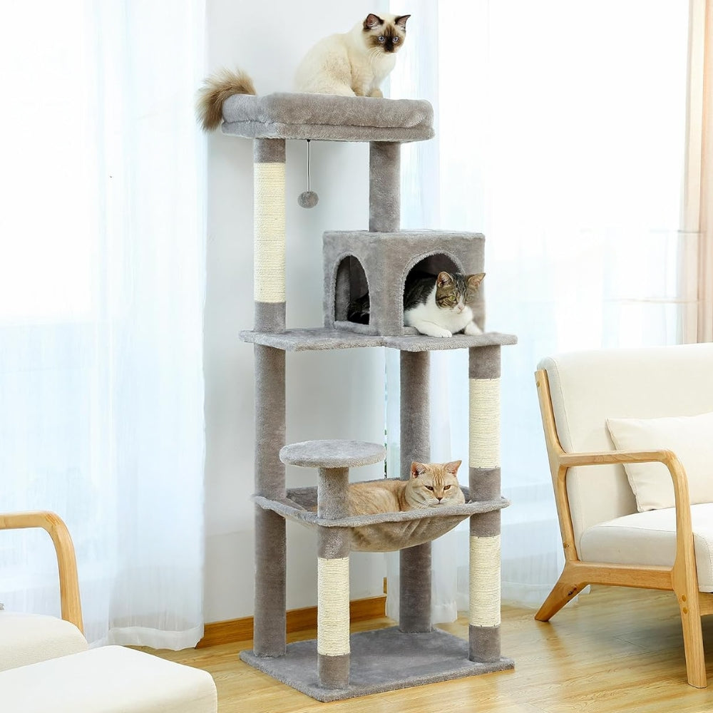 Cat Tree Tower House Condo Perch Entertainment Scratching for Kitten Multi-Level Tower_0