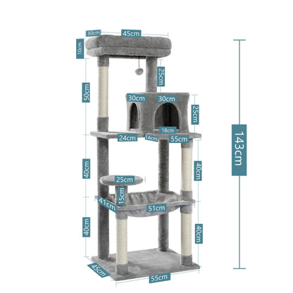 Cat Tree Tower House Condo Perch Entertainment Scratching for Kitten Multi-Level Tower_4