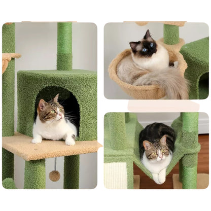 Cactus Cat Tree Floor to Ceiling Cat Tower with Adjustable Heigh_1